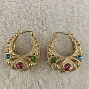 Stoned Gold Earrings small